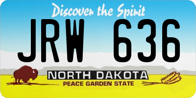 ND license plate JRW636