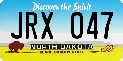 ND license plate JRX047