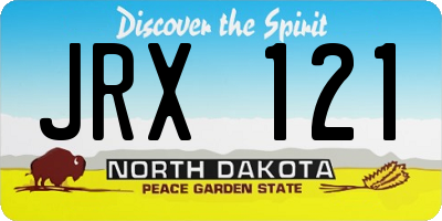 ND license plate JRX121