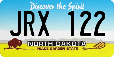 ND license plate JRX122