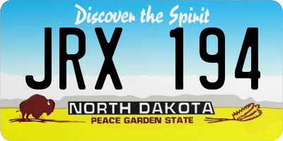 ND license plate JRX194