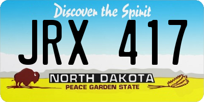 ND license plate JRX417