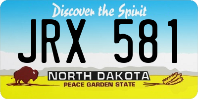 ND license plate JRX581