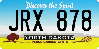 ND license plate JRX878