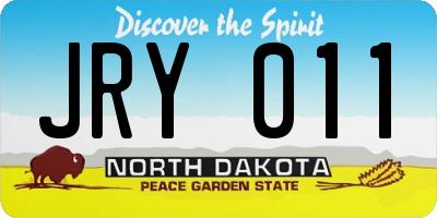 ND license plate JRY011