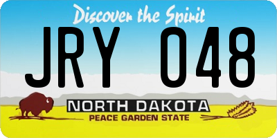 ND license plate JRY048