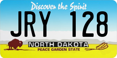 ND license plate JRY128