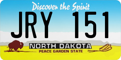 ND license plate JRY151
