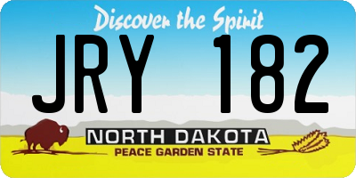ND license plate JRY182
