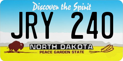 ND license plate JRY240
