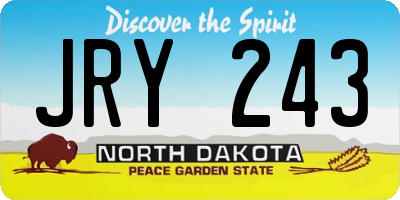 ND license plate JRY243