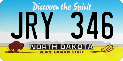 ND license plate JRY346