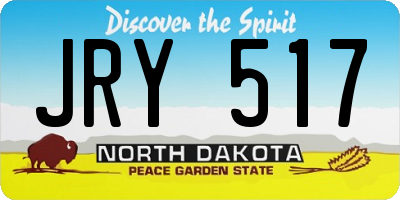 ND license plate JRY517