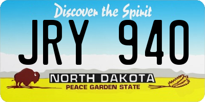 ND license plate JRY940