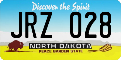 ND license plate JRZ028