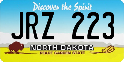 ND license plate JRZ223