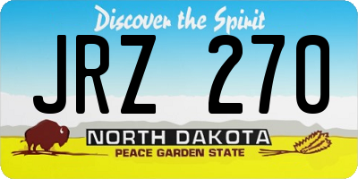 ND license plate JRZ270