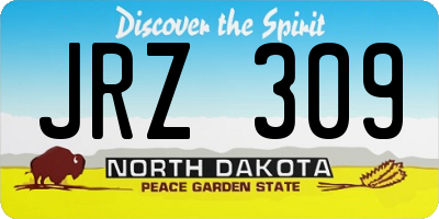 ND license plate JRZ309