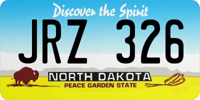 ND license plate JRZ326