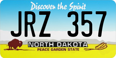 ND license plate JRZ357