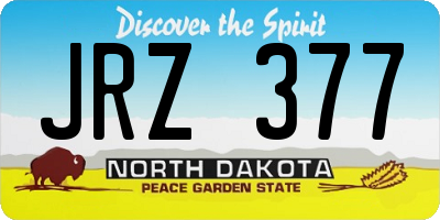 ND license plate JRZ377