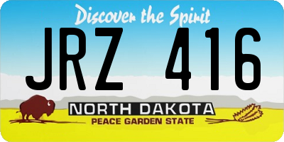 ND license plate JRZ416