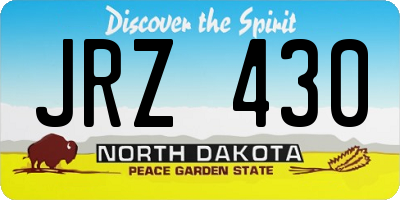 ND license plate JRZ430