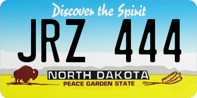 ND license plate JRZ444