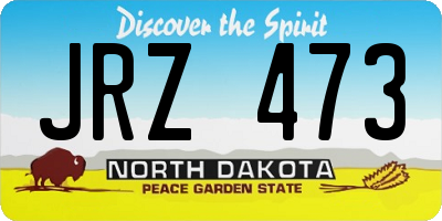 ND license plate JRZ473