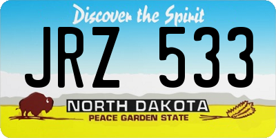 ND license plate JRZ533