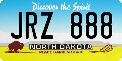 ND license plate JRZ888