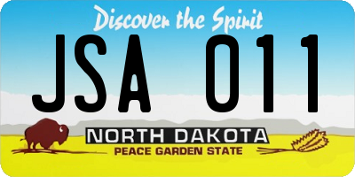 ND license plate JSA011