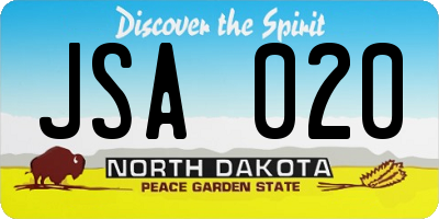 ND license plate JSA020