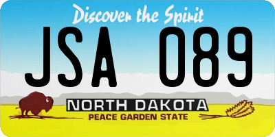 ND license plate JSA089