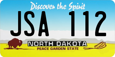 ND license plate JSA112
