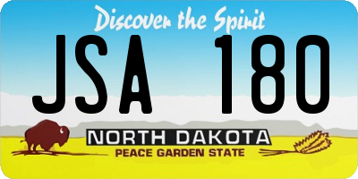 ND license plate JSA180