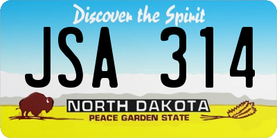 ND license plate JSA314