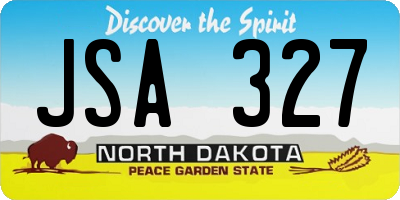 ND license plate JSA327