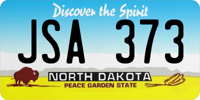 ND license plate JSA373