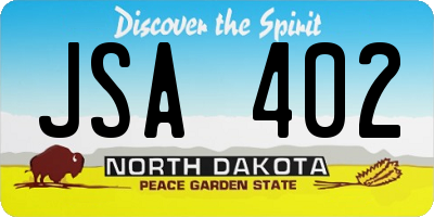 ND license plate JSA402