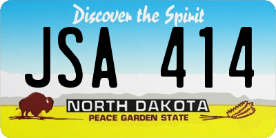 ND license plate JSA414