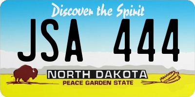 ND license plate JSA444