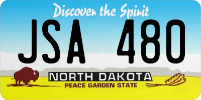 ND license plate JSA480