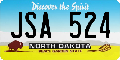 ND license plate JSA524