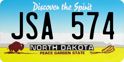 ND license plate JSA574