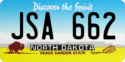 ND license plate JSA662