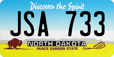 ND license plate JSA733