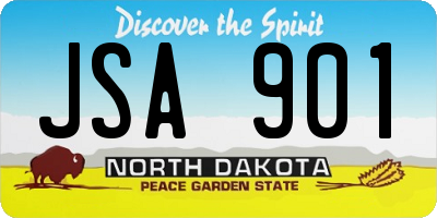 ND license plate JSA901