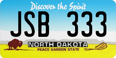 ND license plate JSB333