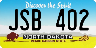 ND license plate JSB402